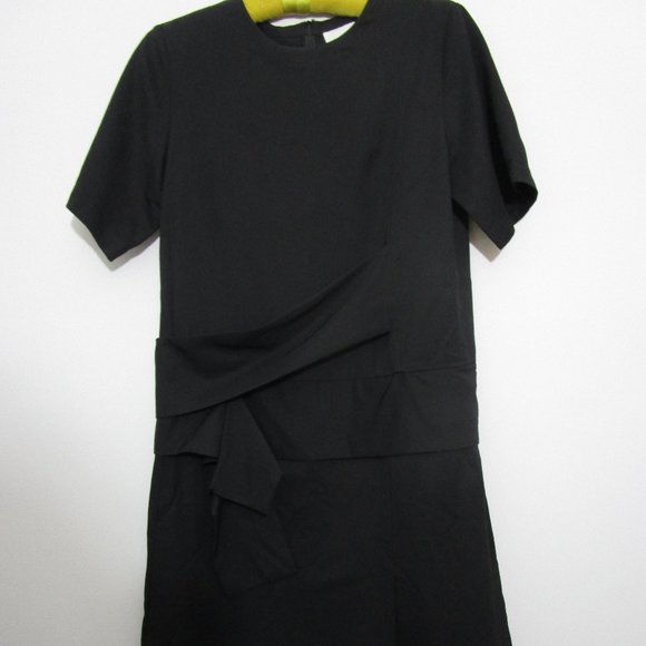 Avant Garde Asymmetric Drape Dress Short Sleeve Pocket - Picture 3 of 10